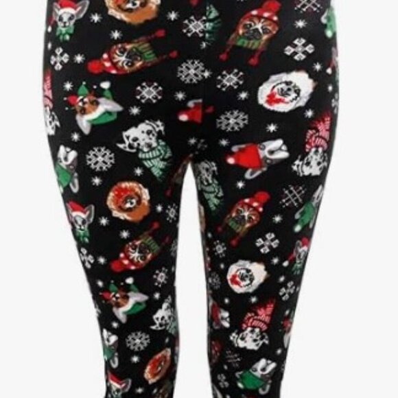DOG CHRISTMAS LEGGINGS LIKE NEW M - Picture 1 of 8